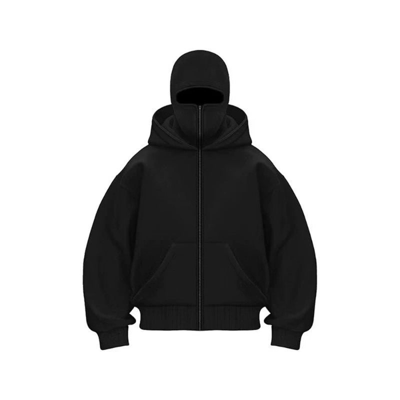 Mask Hoodie With Concealed Cover And Adjustable Fit