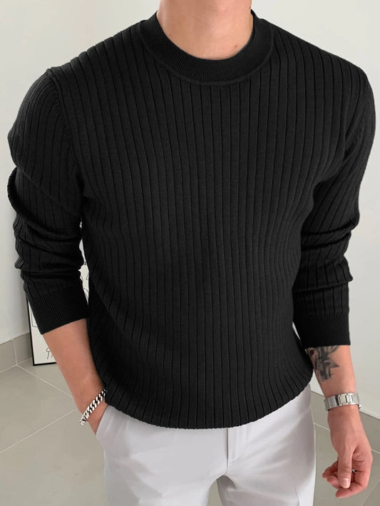 Men Ribbed Knit Sweater