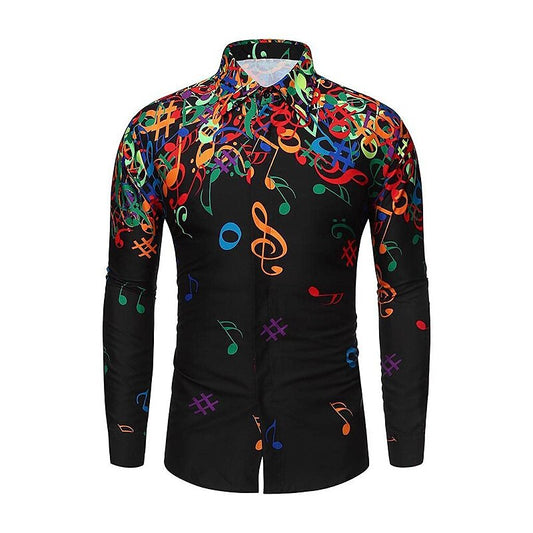 Musical Note Printed Party Shirt