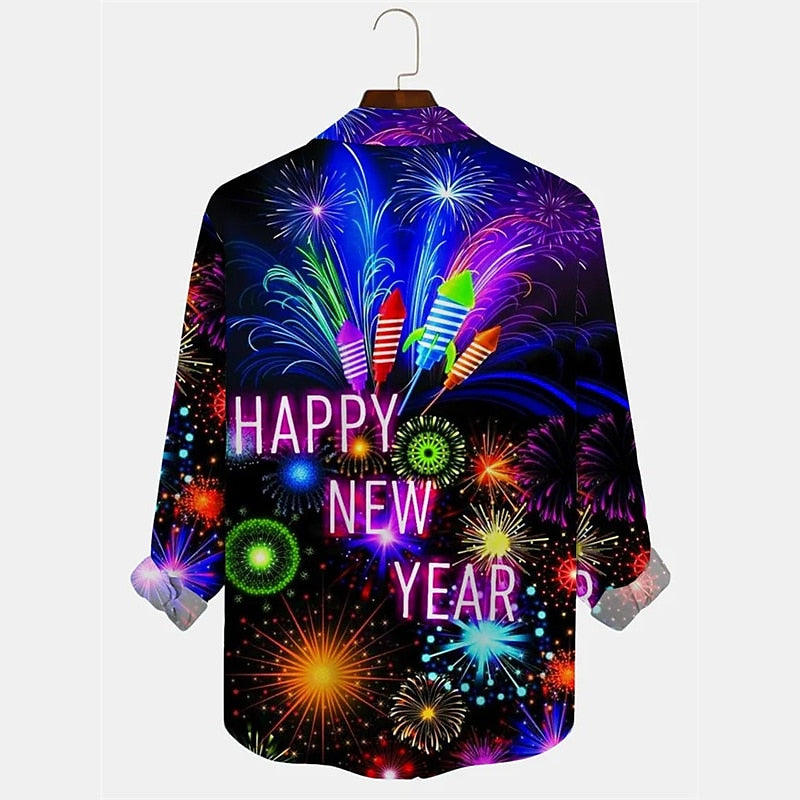 New Year Letter Print Shirt