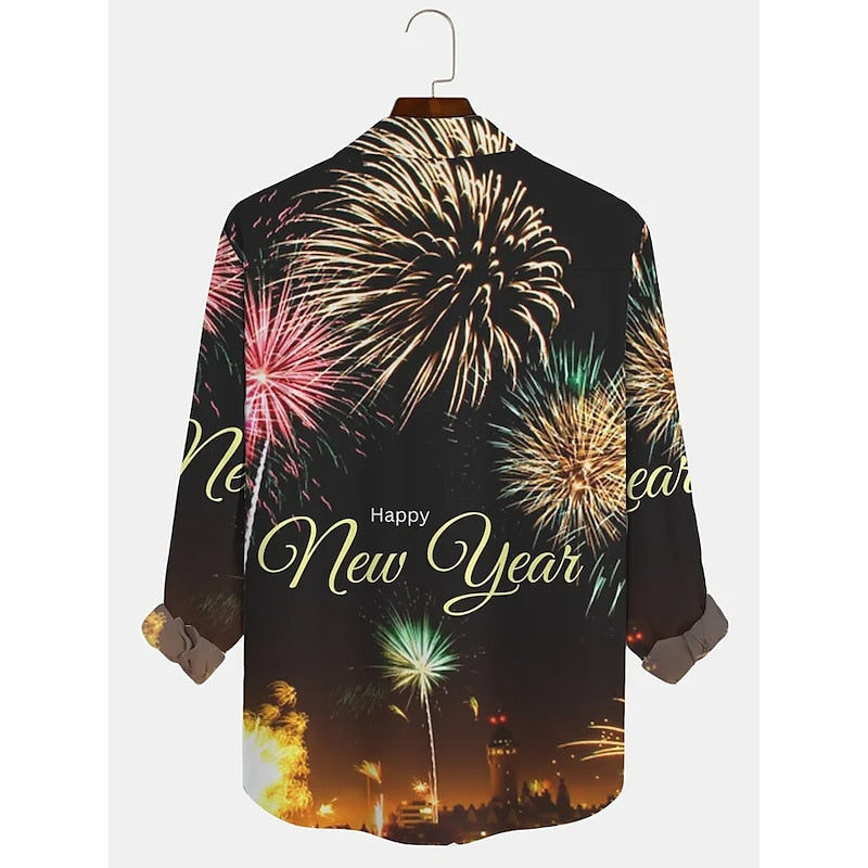 New Year Letter Print Shirt