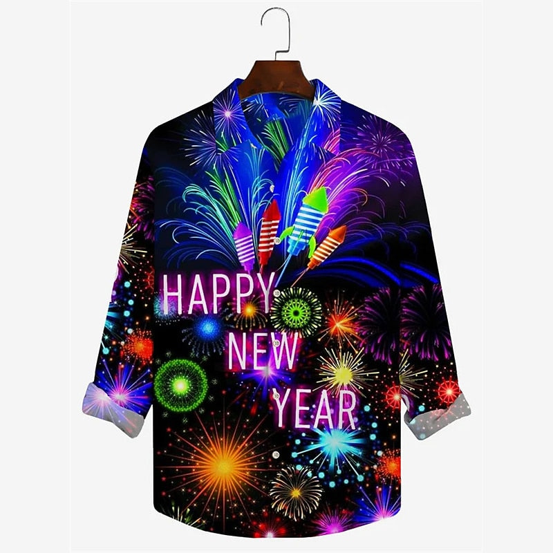 New Year Letter Print Shirt