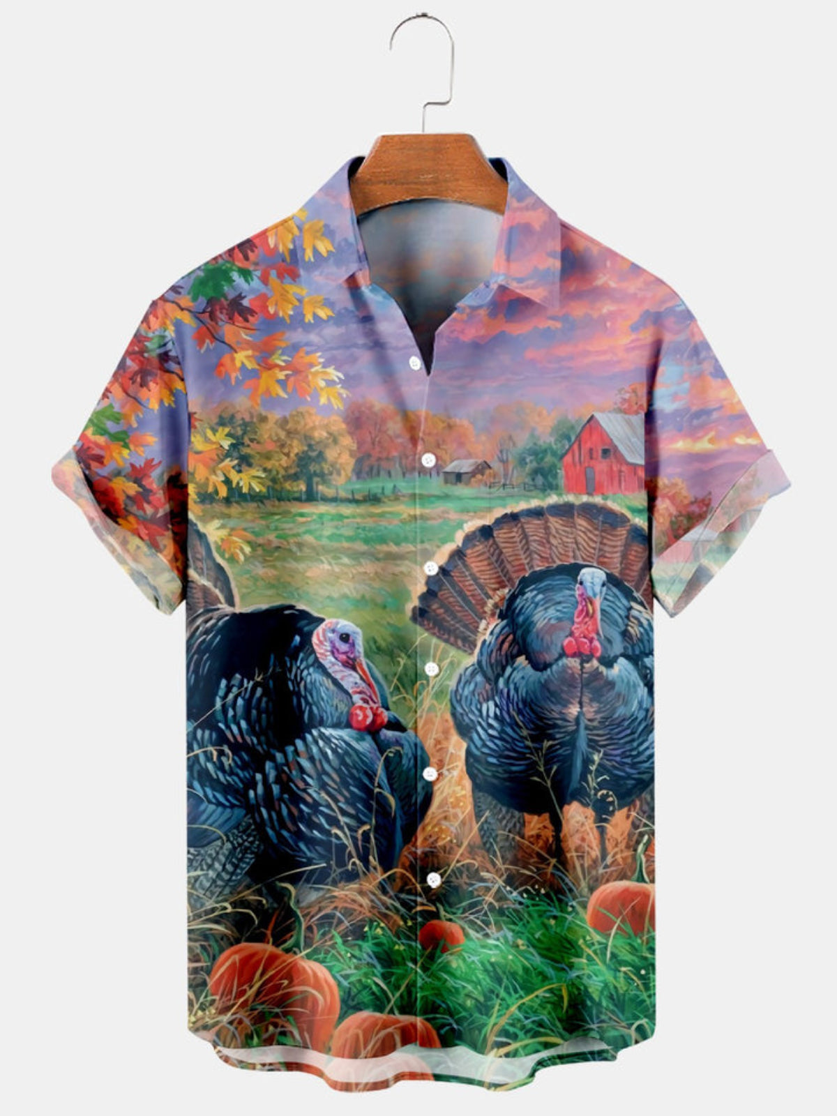 Oil Painting Printed Short Sleeve Shirt