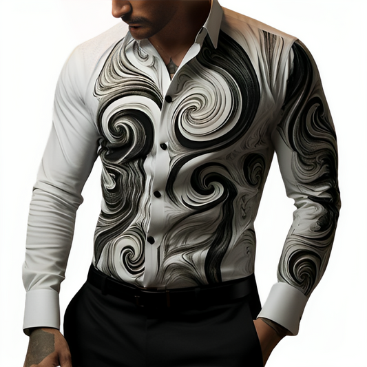 Optical Illusion Graphic Patterned Shirt