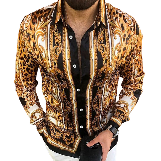 Ornate Baroque Print Party Shirt