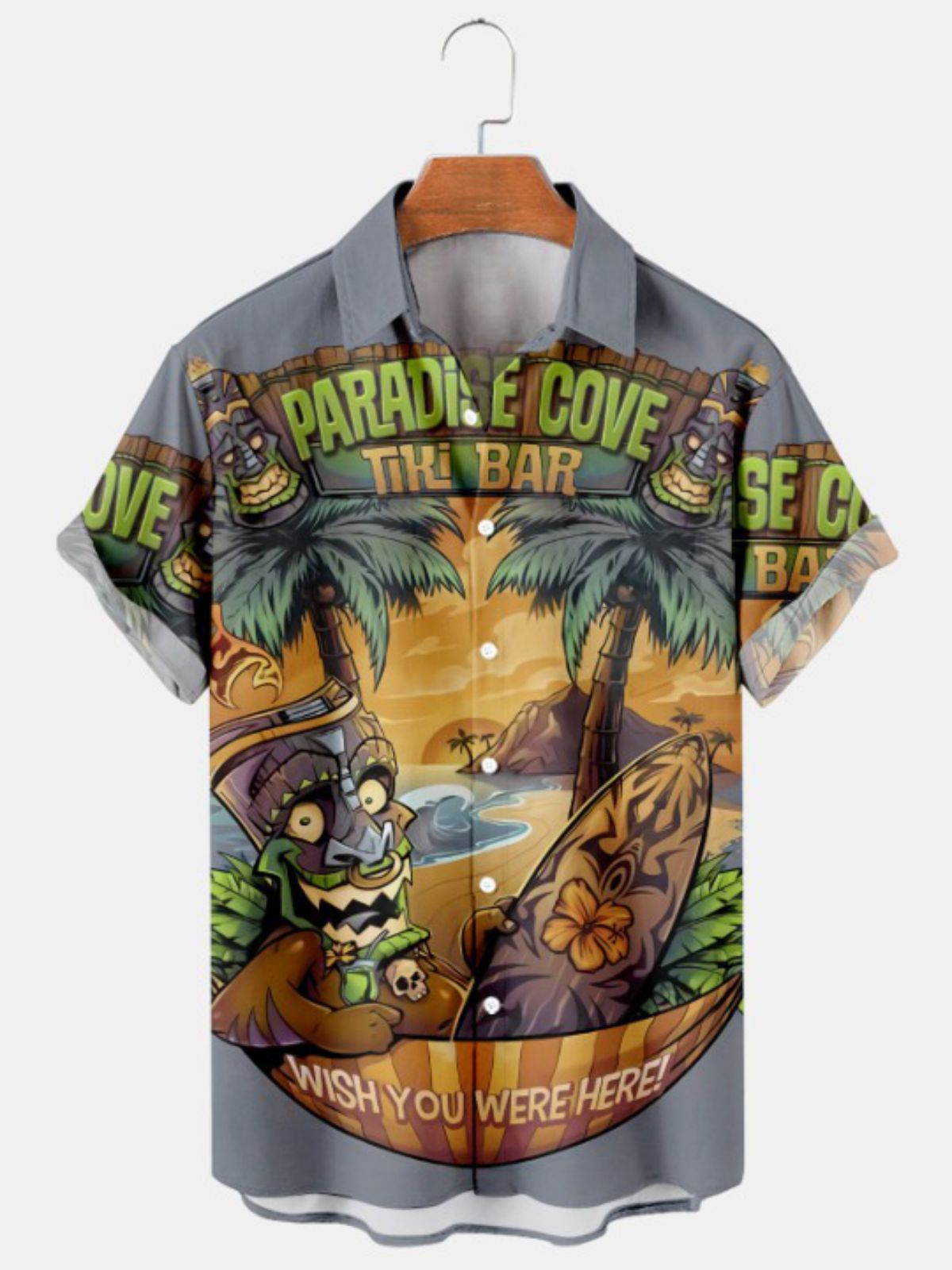 Oversized Hawaiian Short Sleeve Shirt
