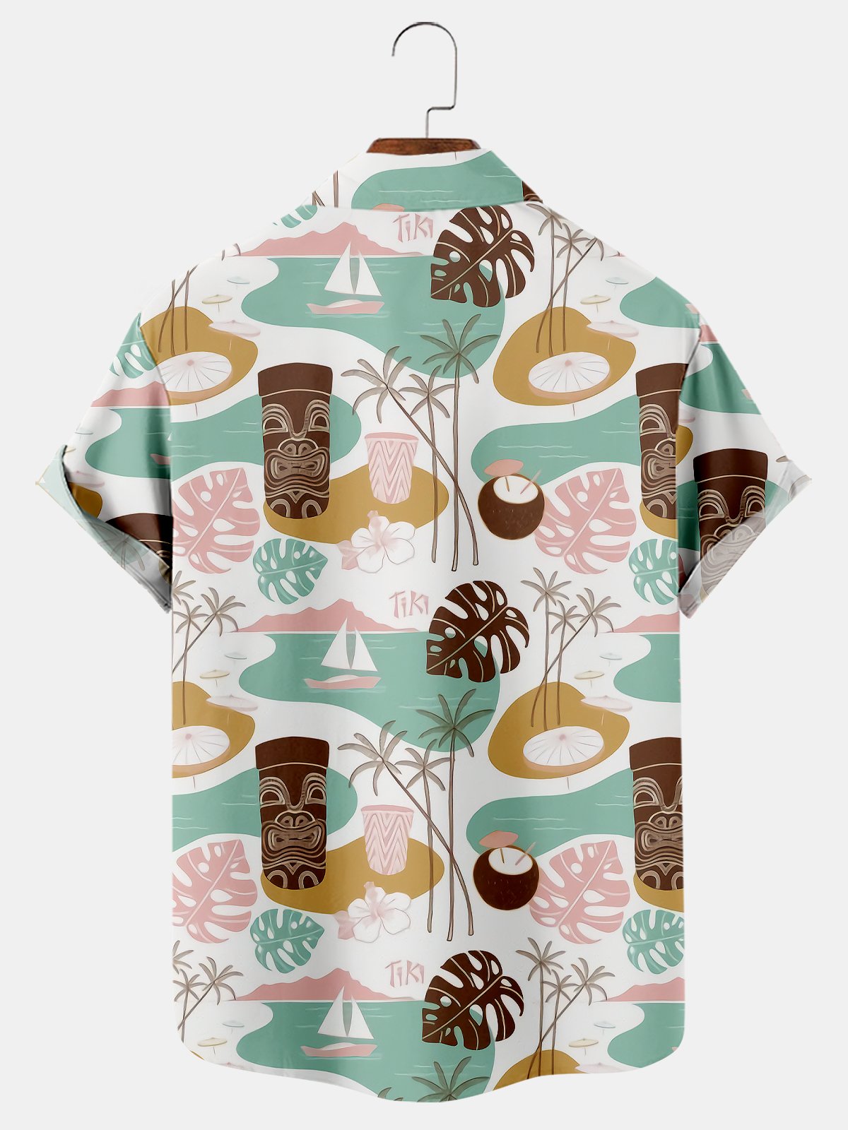Palm Leaf Print Short Sleeve Shirt