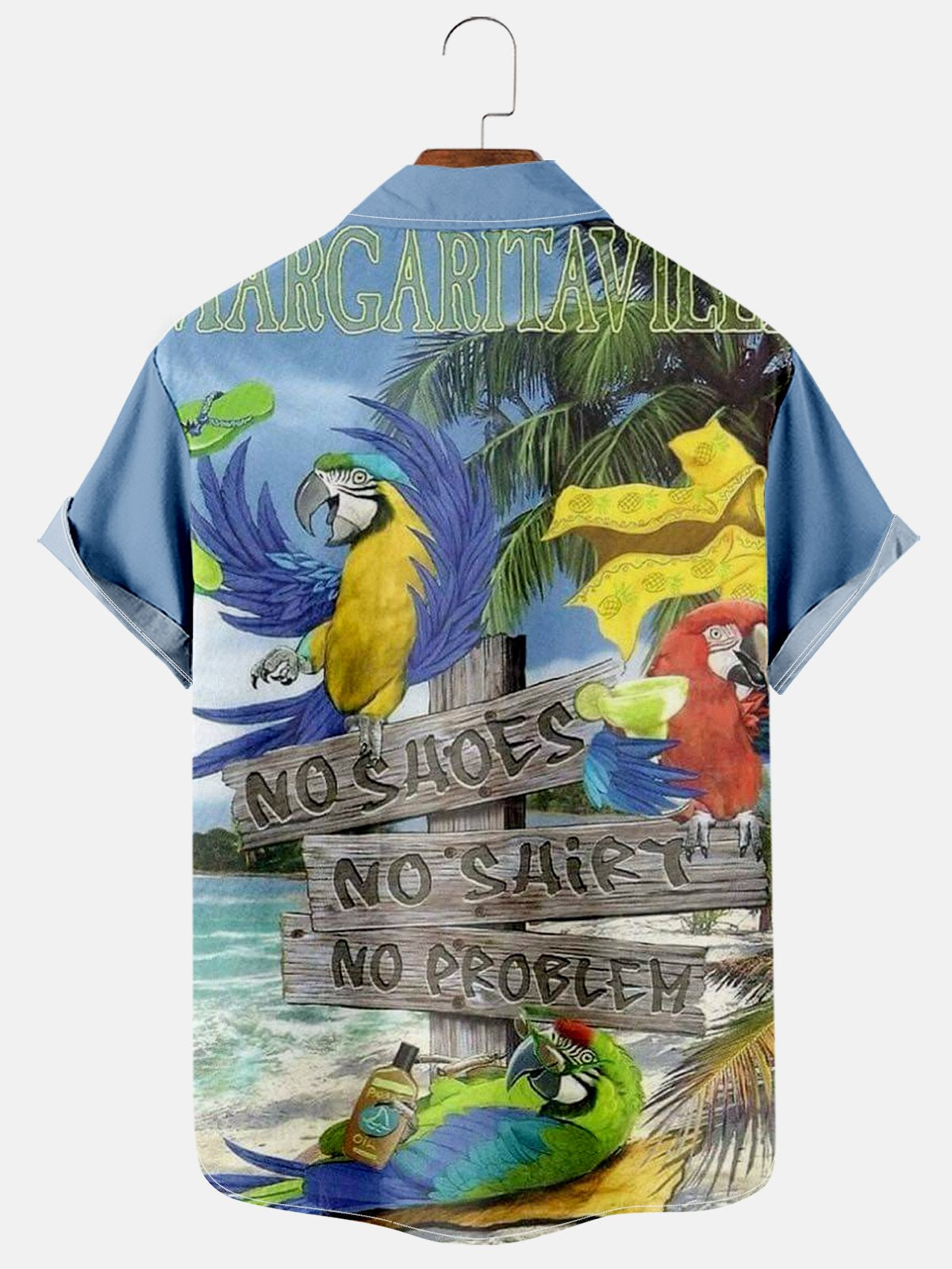 Parrot Design Casual Short Sleeved Shirt