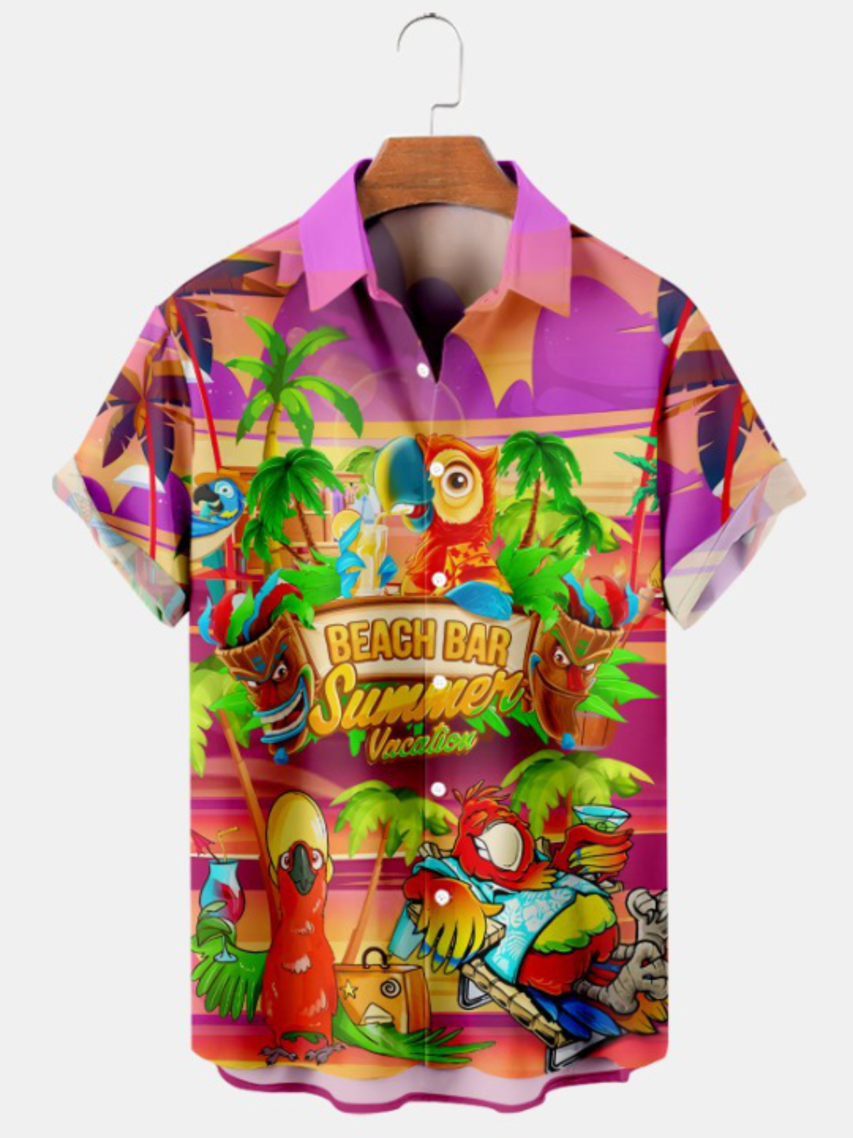 Parrot Hawaiian Beach Bar Short Sleeve Shirt