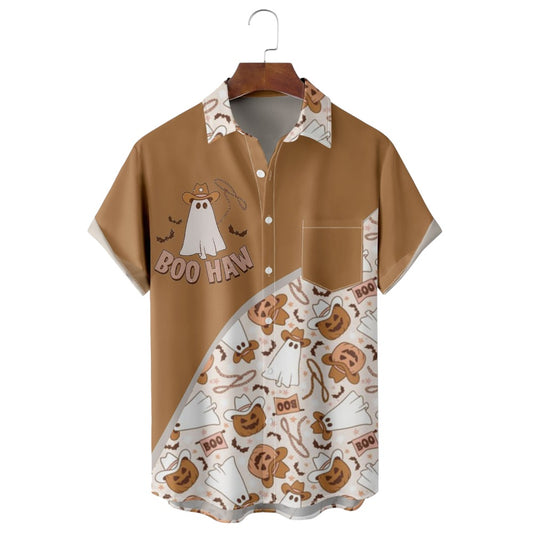 Patchwork Halloween Western Cowboy Shirt