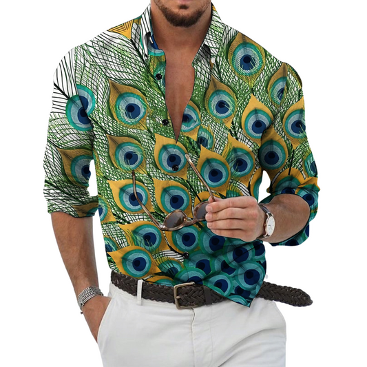 Peacock Feather Print Shirt