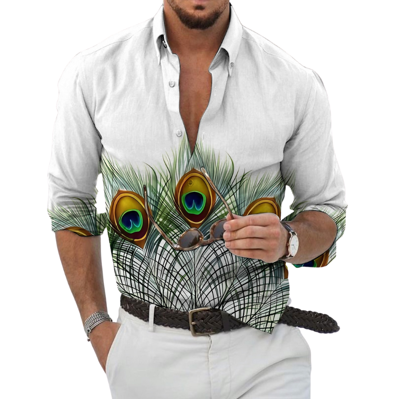 Peacock Feather Print Shirt