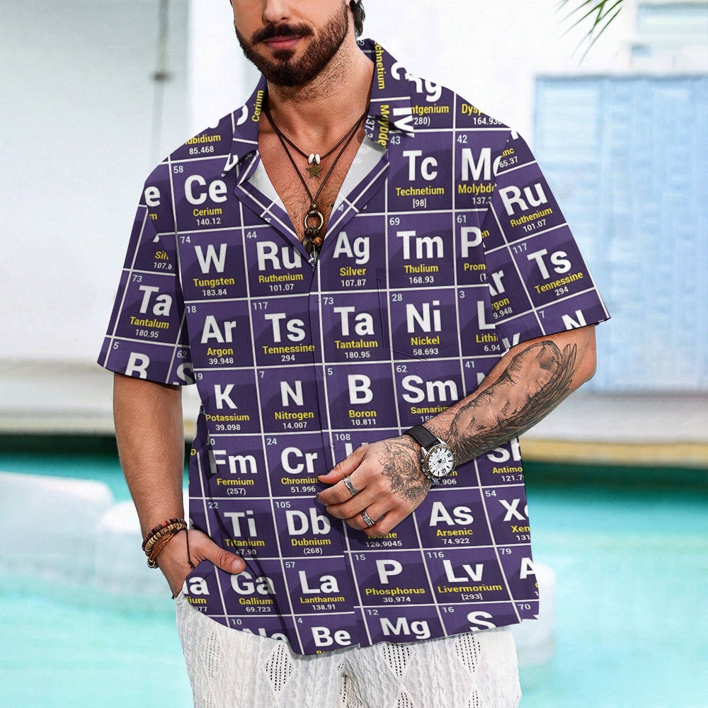 Periodic Table Of Elements Casual Short Sleeve Shirt