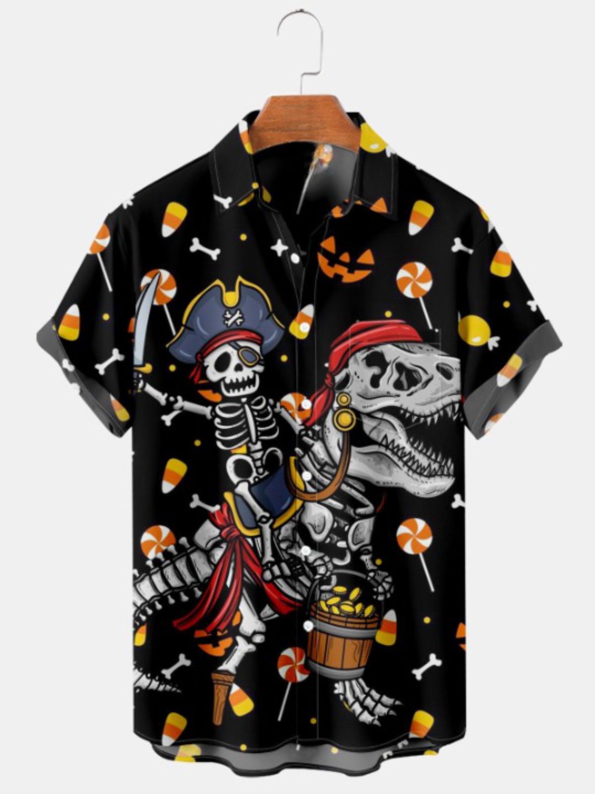Pirate Captain Print Pocket Shirt