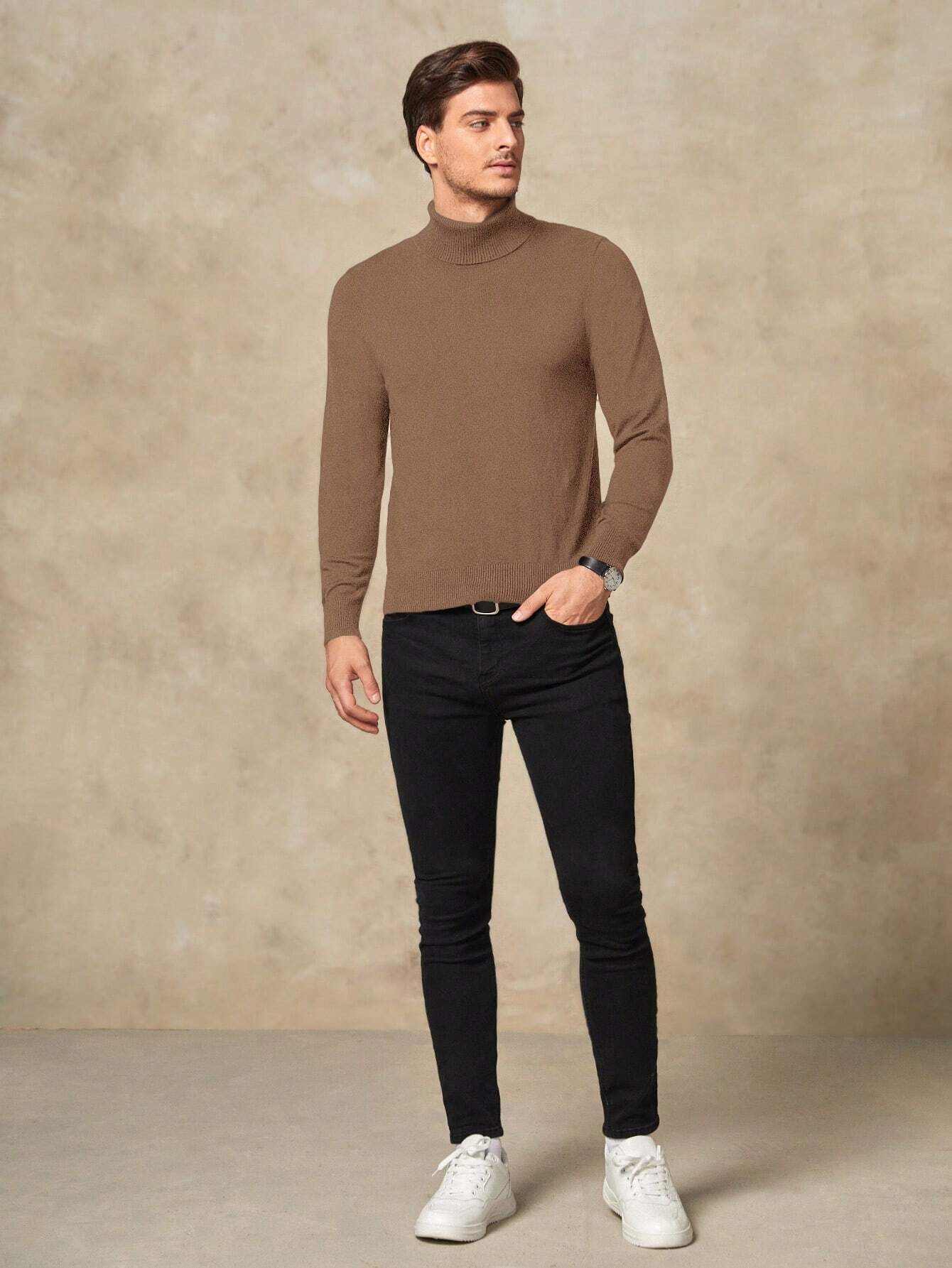 Plain Long Sleeve Sweater