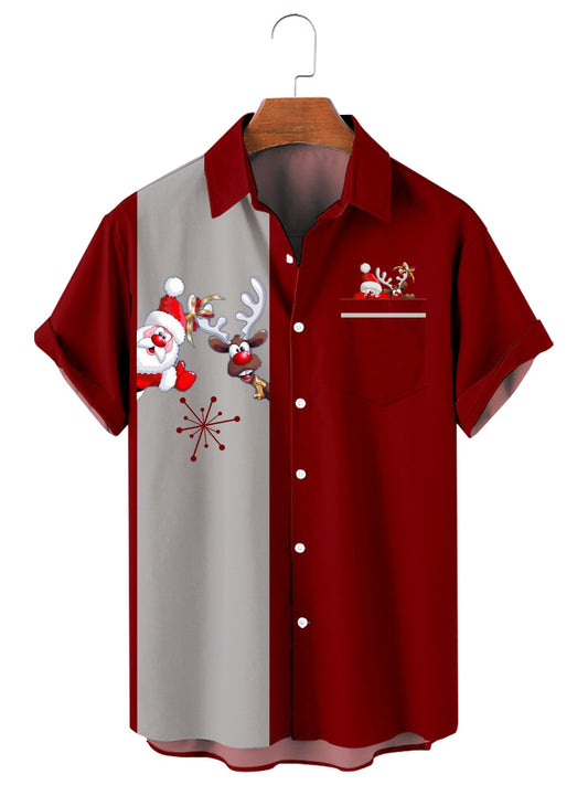 Plus Size Short Sleeved Christmas Shirt