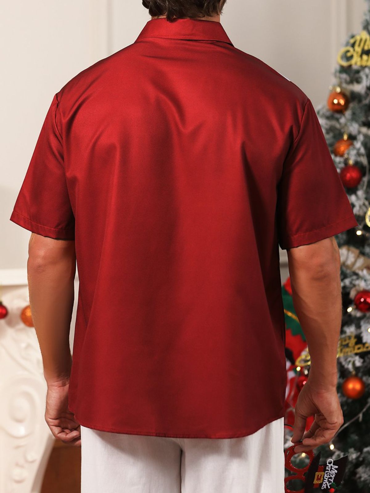 Plus Size Short Sleeved Christmas Shirt