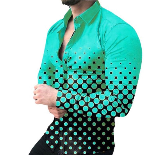 Polka Dot Print Full Sleeve Partywear Shirt