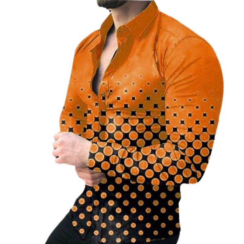 Polka Dot Print Full Sleeve Partywear Shirt