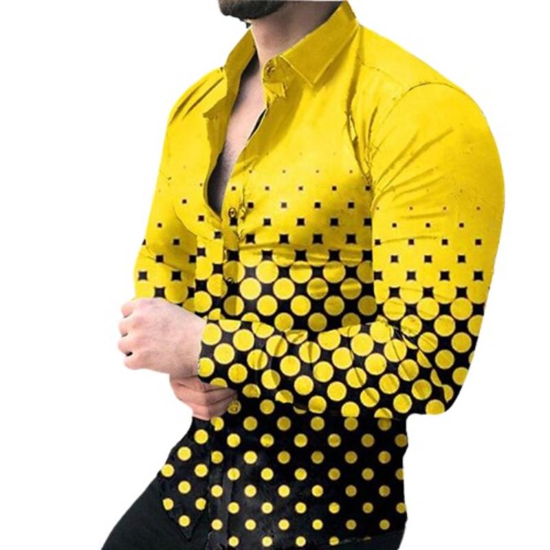 Polka Dot Print Full Sleeve Partywear Shirt