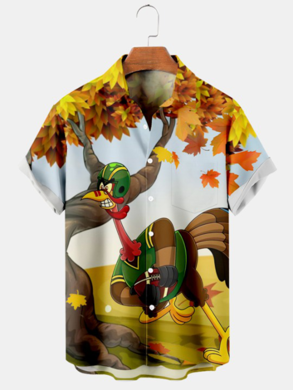Printed Maple Tree Short Sleeve Shirt