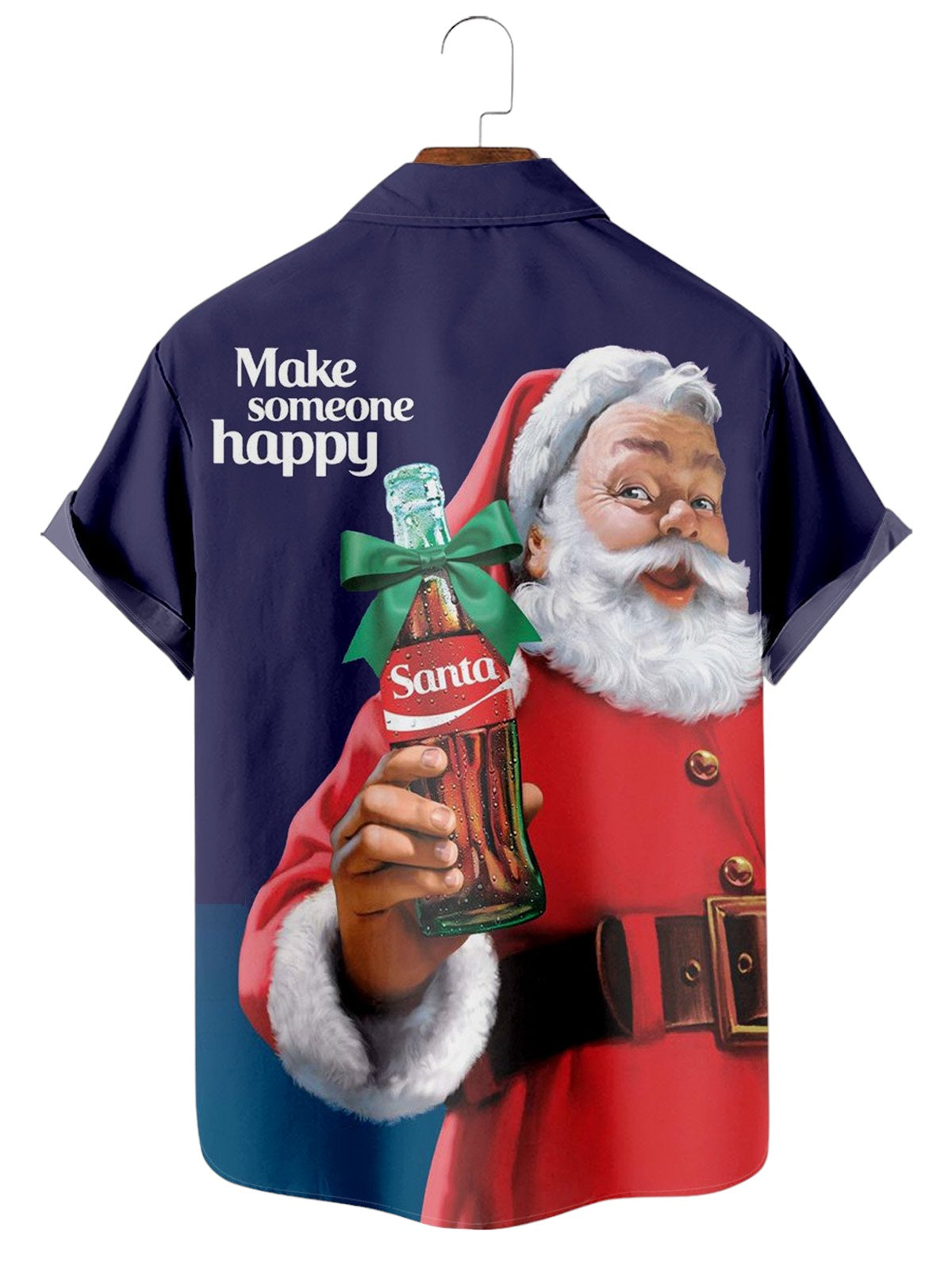 Printed Santa Short Sleeve Shirt