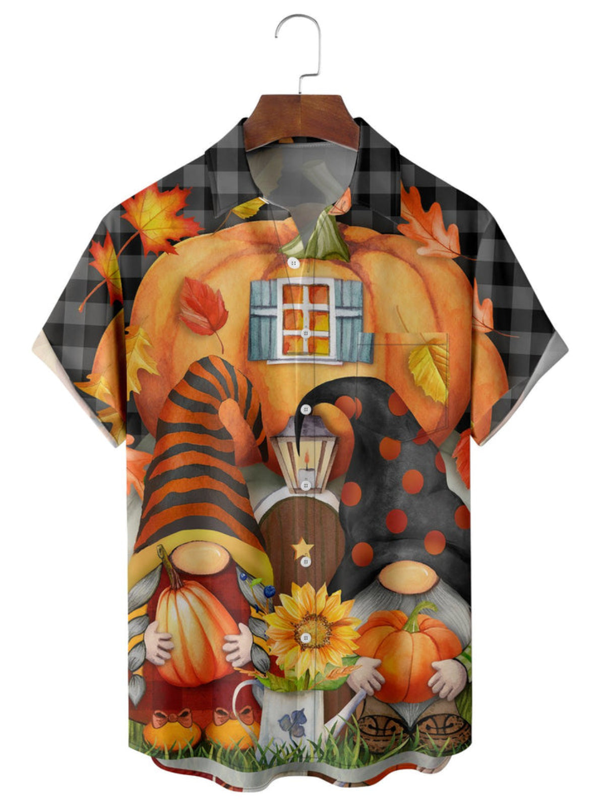 Pumpkin And Sunflower Printed Shirt