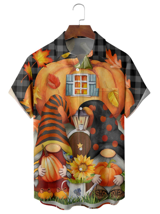 Pumpkin And Sunflower Printed Shirt