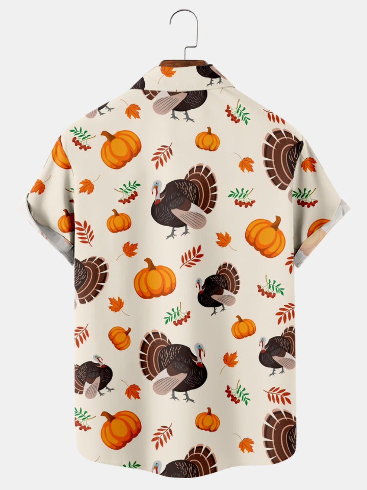 Pumpkin Maple Printed Short Sleeve Shirt