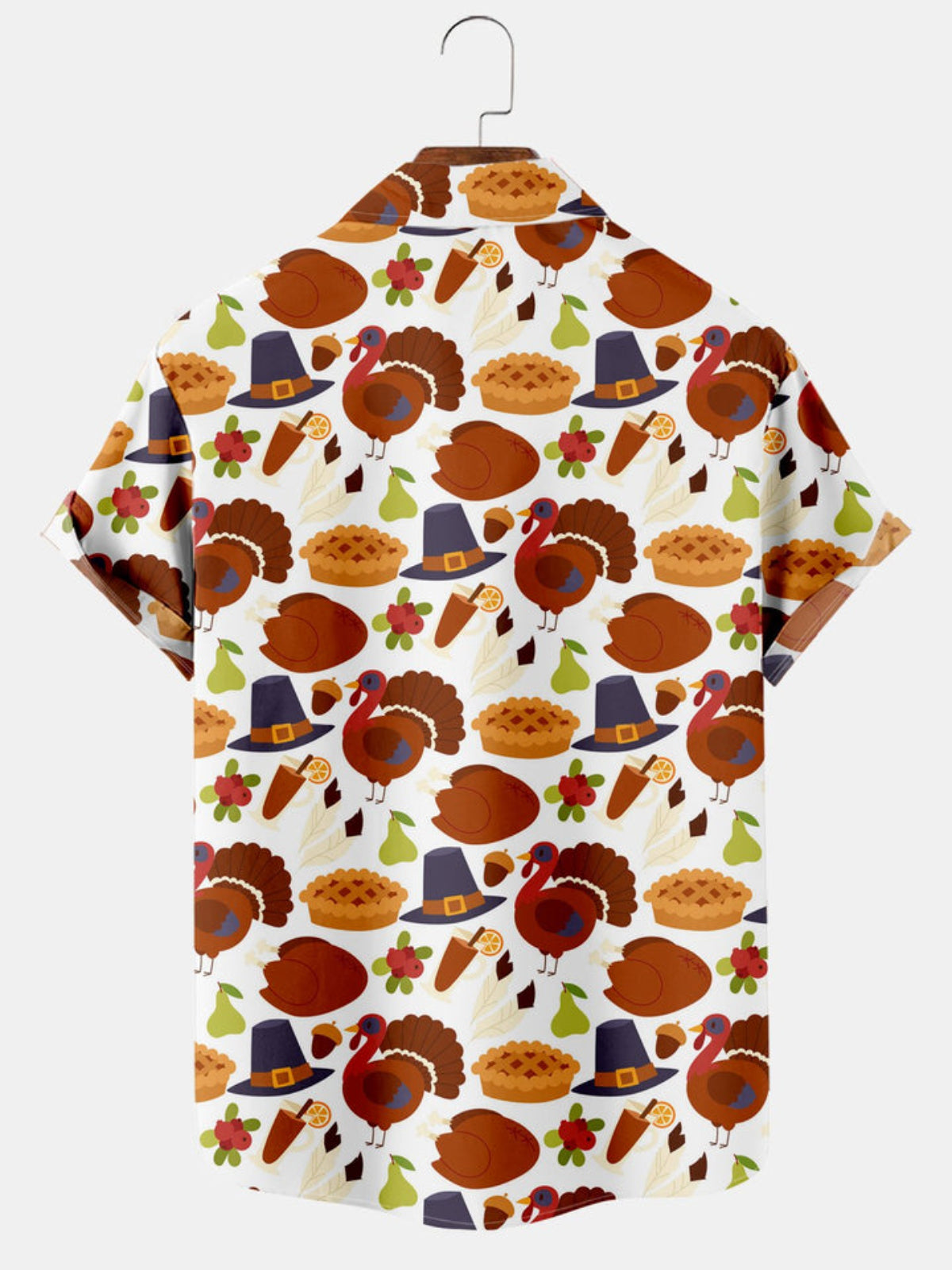 Thanksgiving Pumpkin Pocket Short Sleeve Shirt