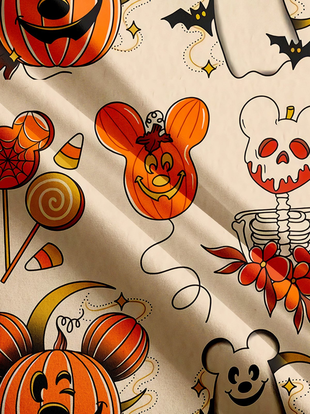 Pumpkin Print Casual Short Sleeve Shirt