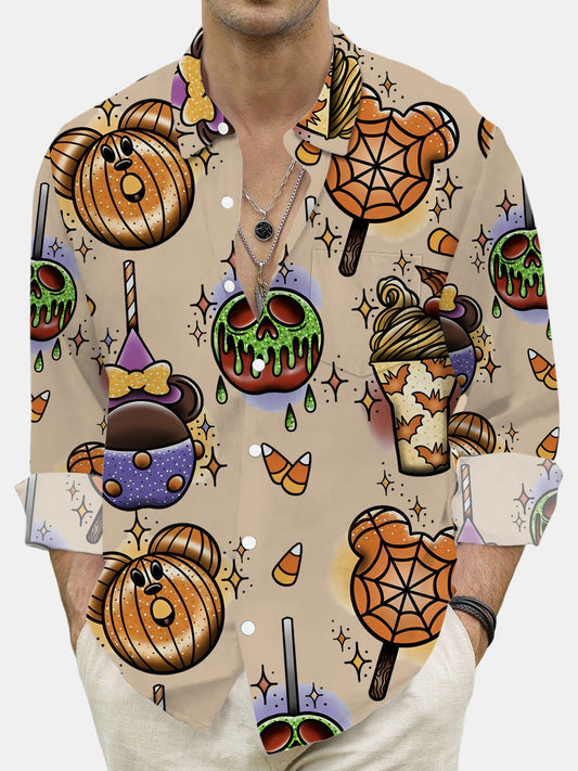 Pumpkin Print Long Sleeve Shirt