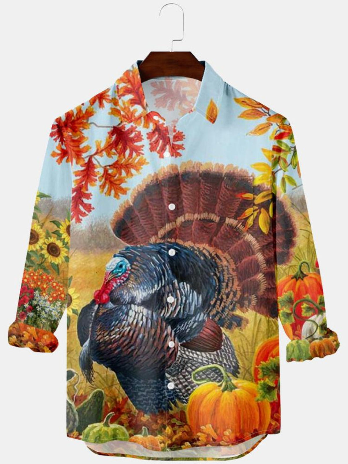 Pumpkin Printed Long Sleeve Shirt