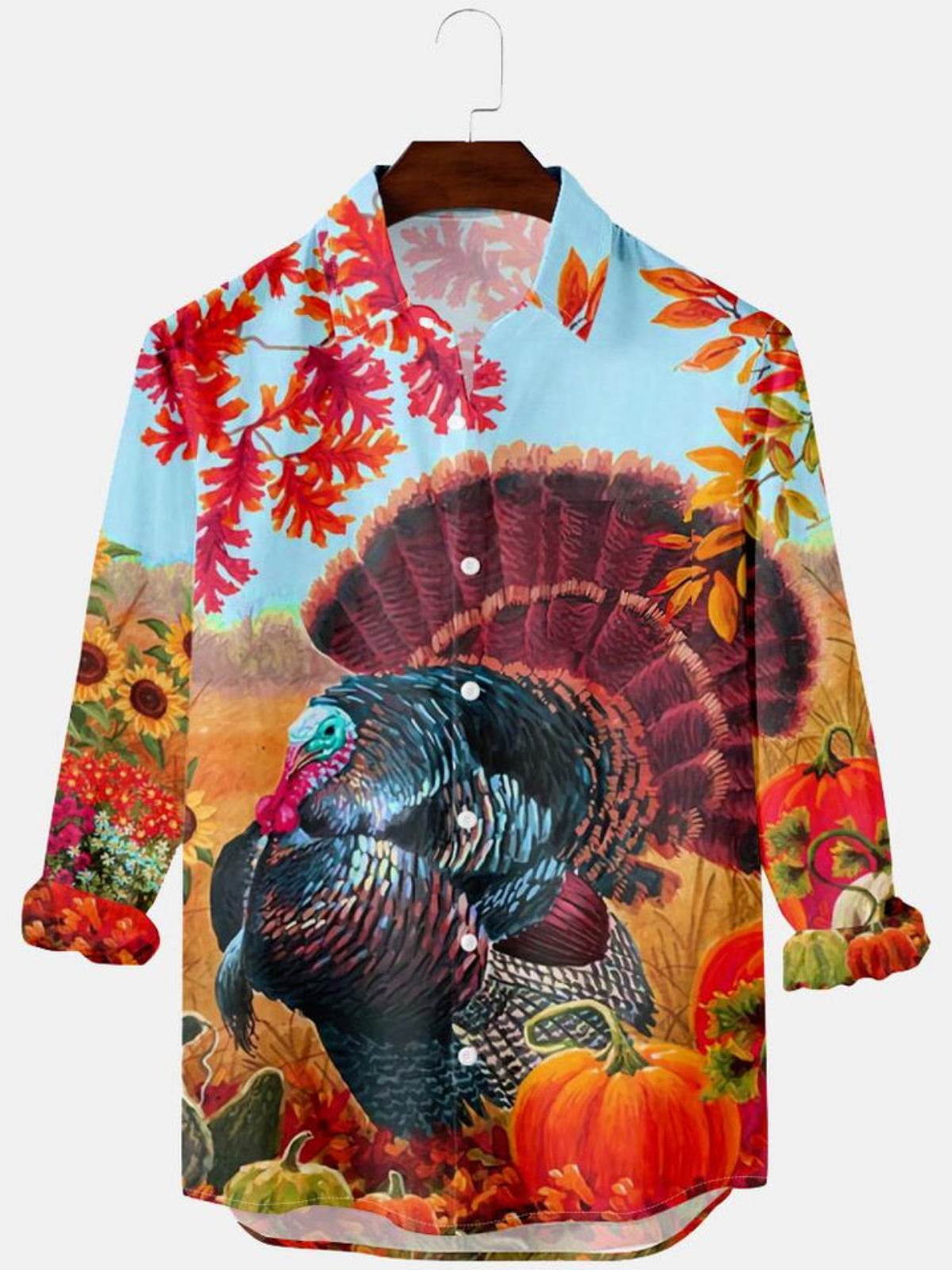 Pumpkin Printed Long Sleeve Shirt