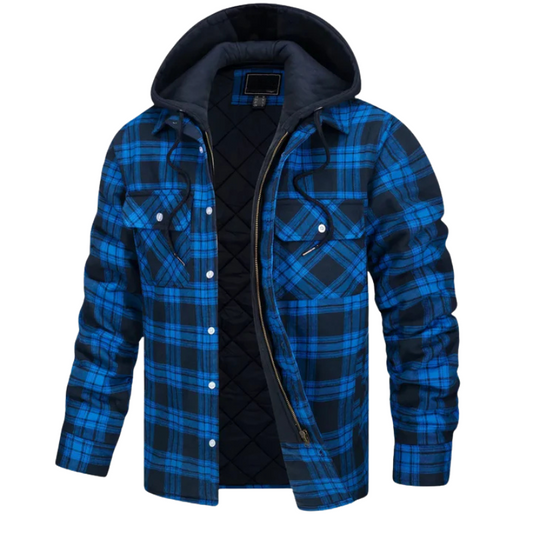 Quilted Hooded Flannel Jacket