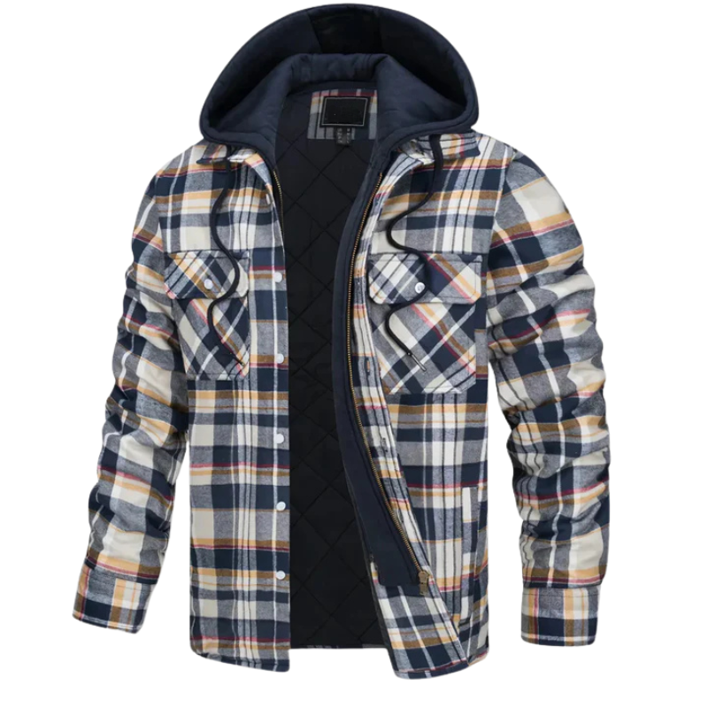 Quilted Hooded Flannel Jacket