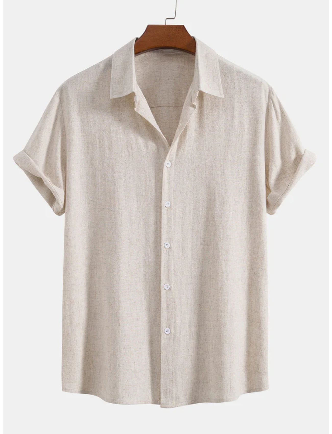 Rayon Linen Blend Button Up Shirt