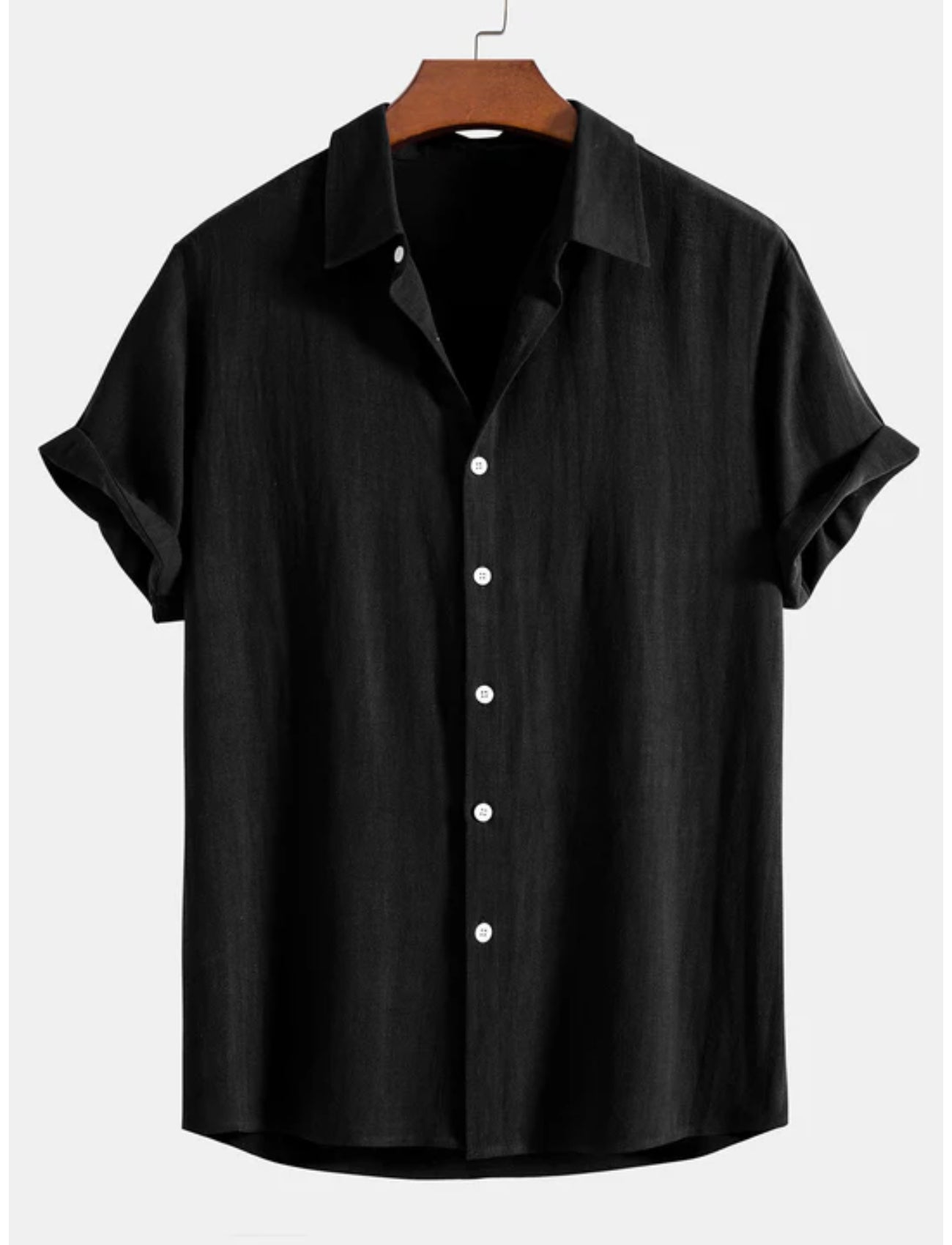 Rayon Linen Blend Button Up Shirt