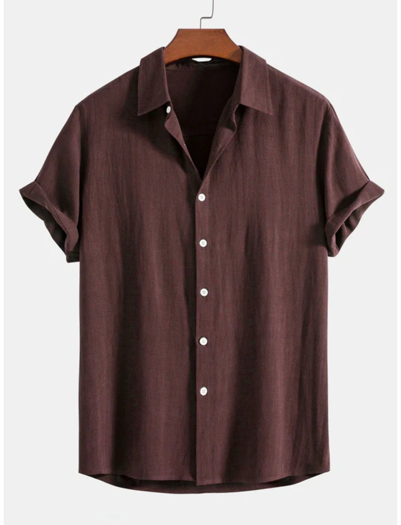 Rayon Linen Blend Button Up Shirt