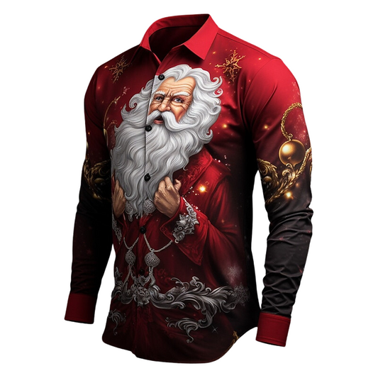 Regal Santa Baroque Style Long Sleeve Shirt