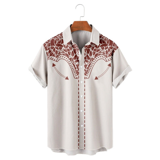 Retro Nomad Western Denim Printed Casual Shirt