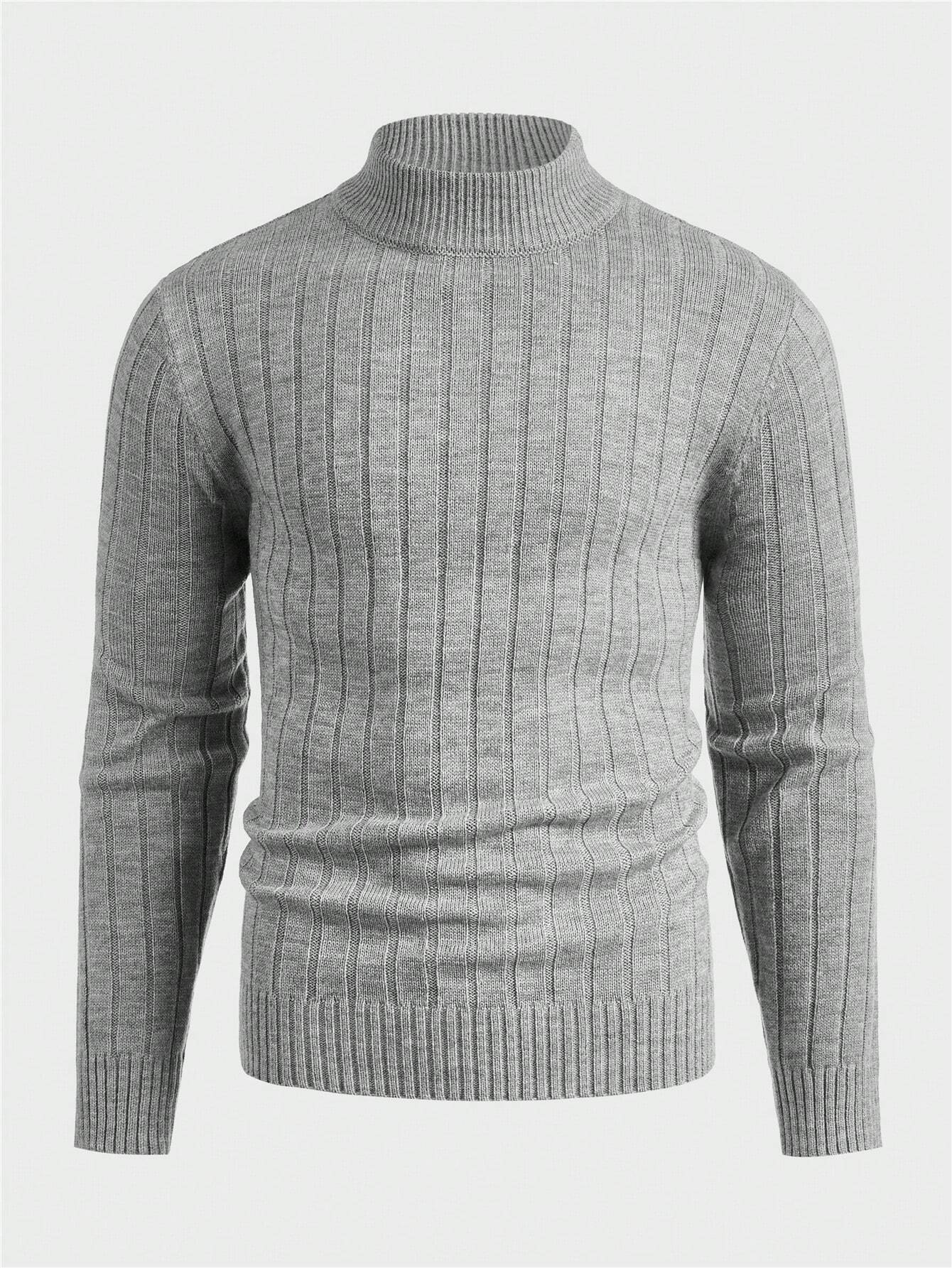 Round Collar Ribbed Knit Sweater