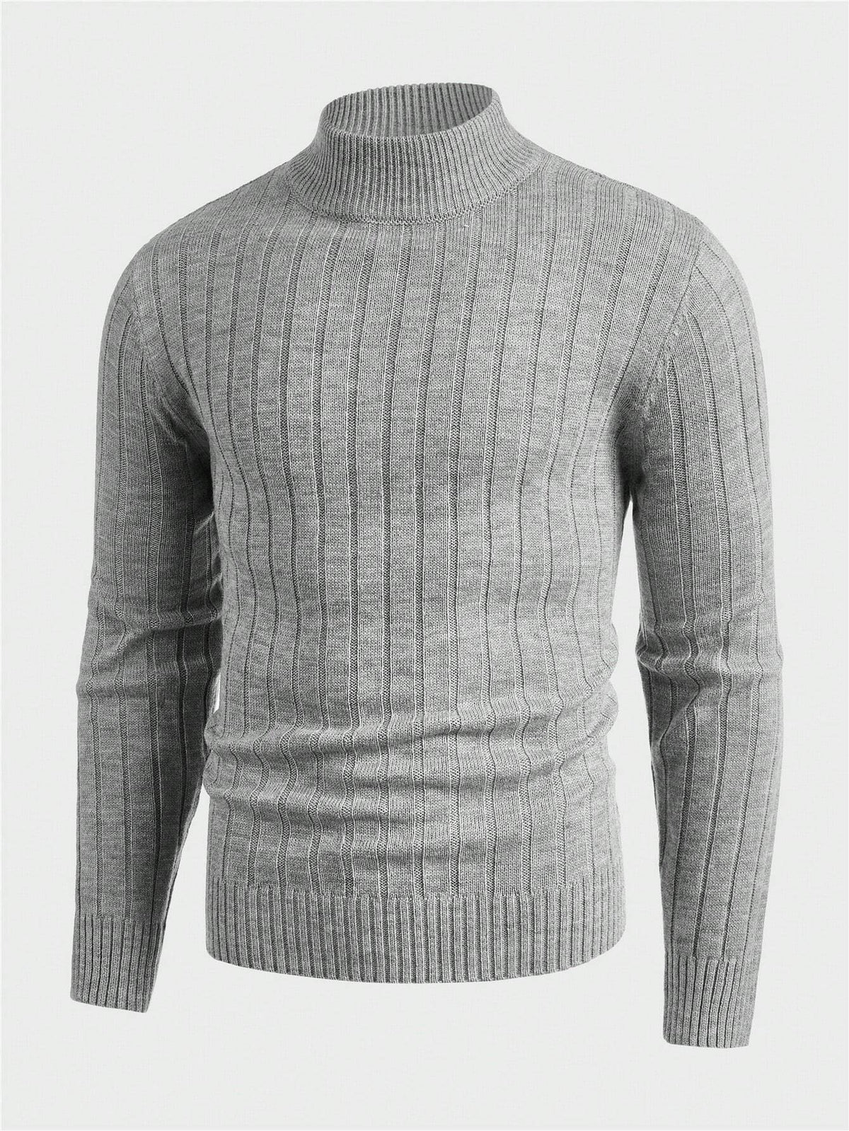 Round Collar Ribbed Knit Sweater