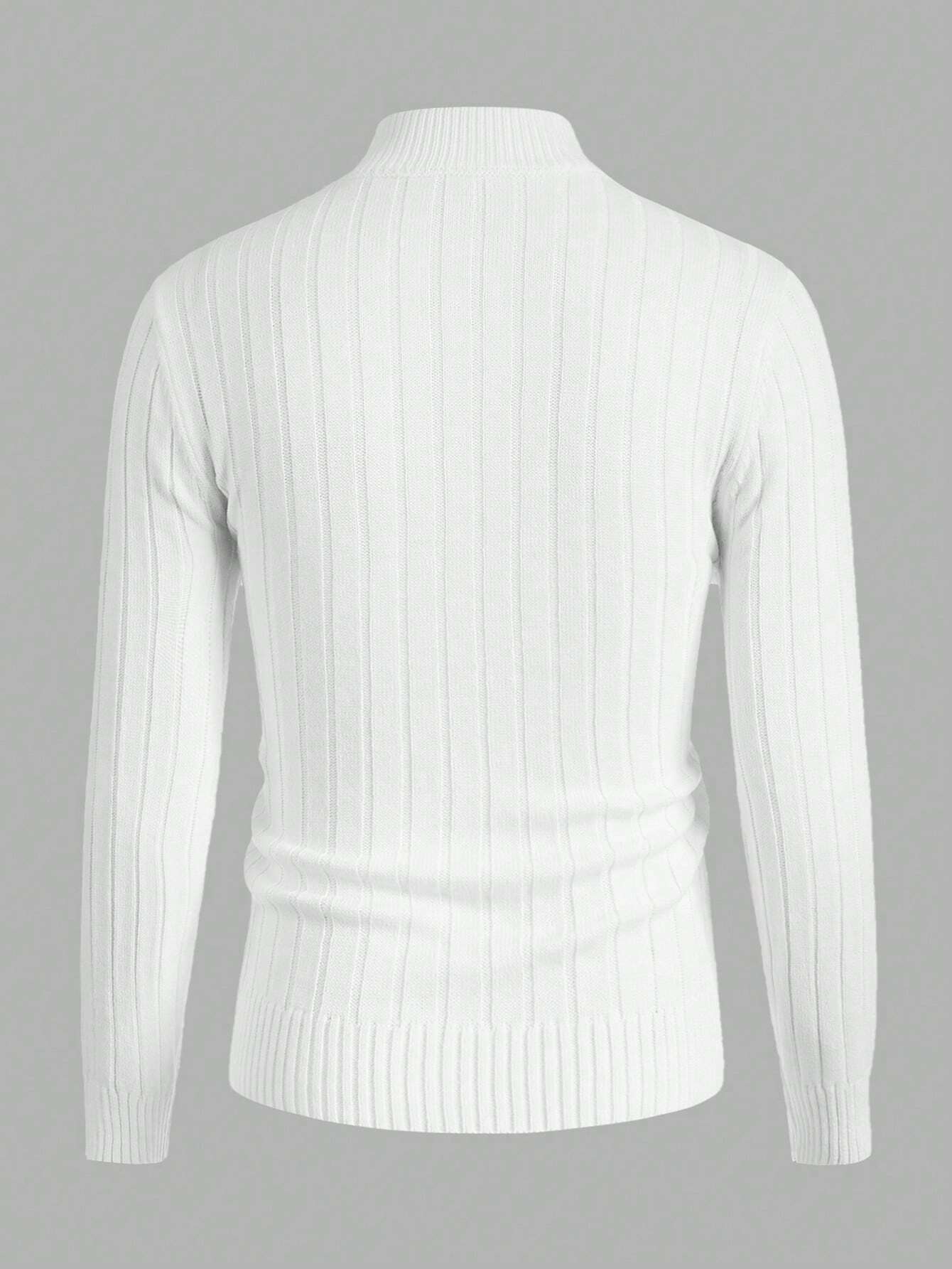 Round Collar Ribbed Knit Sweater