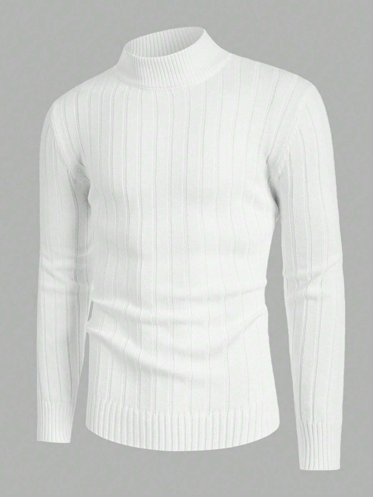 Round Collar Ribbed Knit Sweater