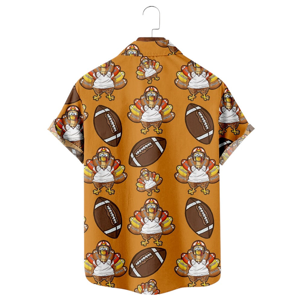 Rugby Printed Casual Short Sleeve Shirt