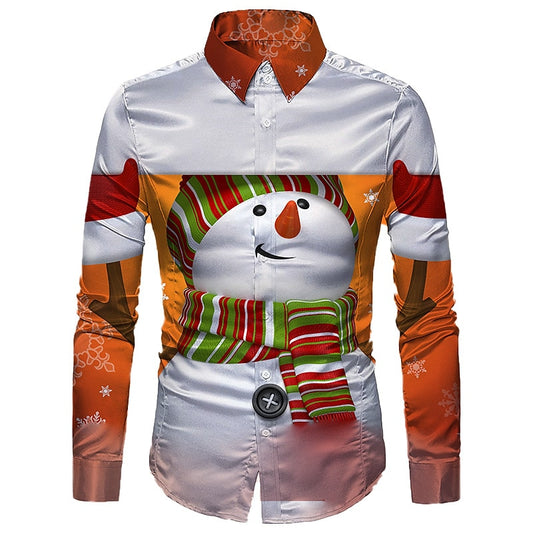 Snowman Print Christmas Festive Shirt