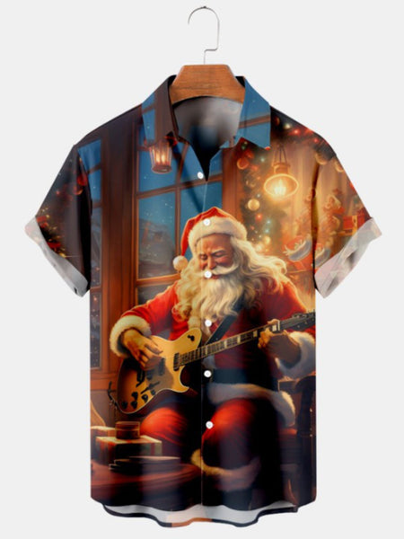 Santa Claus Bass Christmas Short Sleeve Shirt – Shirts In Style