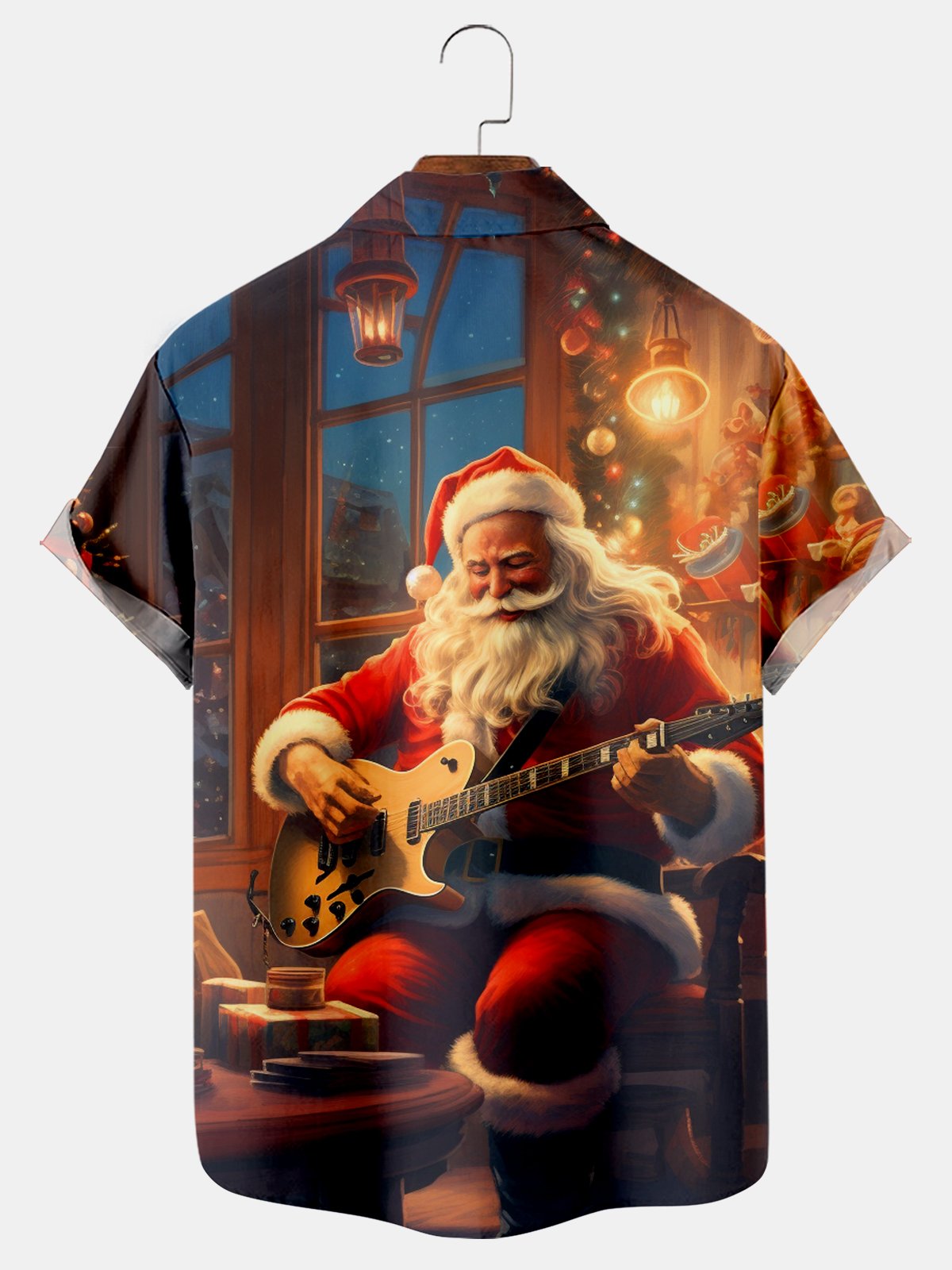 Santa Claus Bass Christmas Short Sleeve Shirt