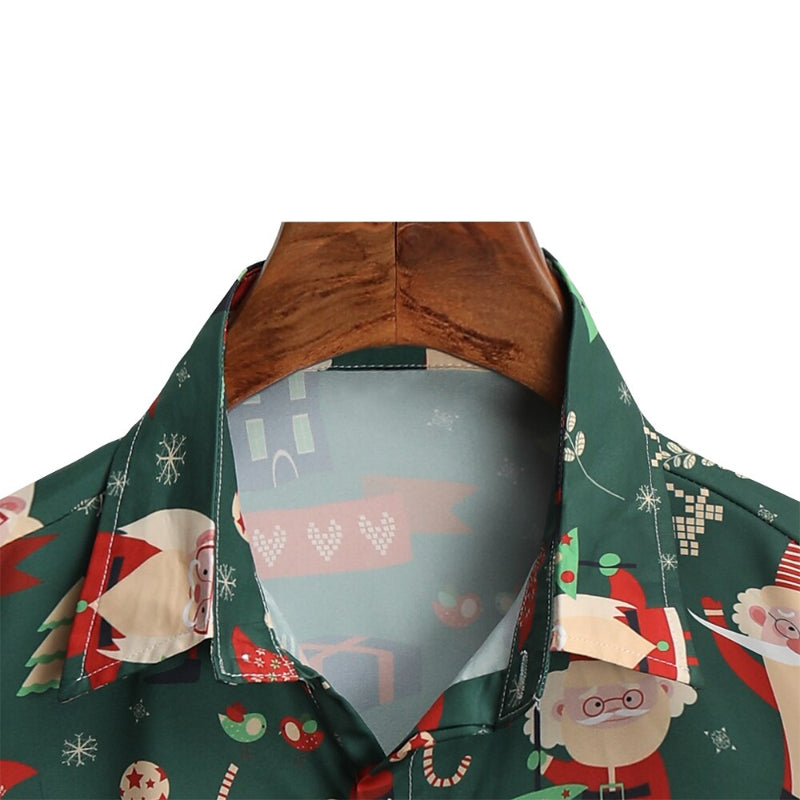 Santa Claus Christmas Holiday Classic Collar Shirt